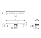 Grille polie Easy Drain move-4 120cm avec corps d’encastrement
